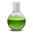 Vektor: glass flask with green liquid glass flask with green liquid