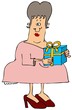 Woman holding a package