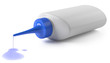 Glue leakage from the plastic bottle with a glue blot.