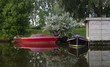 red and black boat