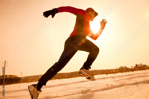 Photo: jogging in winter jogging in winter