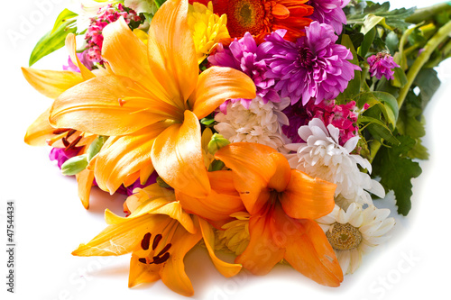 Photo: beautiful bouquet of bright flowers beautiful bouquet of bright flowers