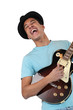 An enthusiastic guitar player