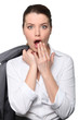 Shocked businesswoman
