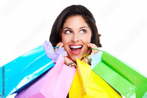 Photo: Beautiful woman with a shopping bag. Beautiful woman with a shopping bag.