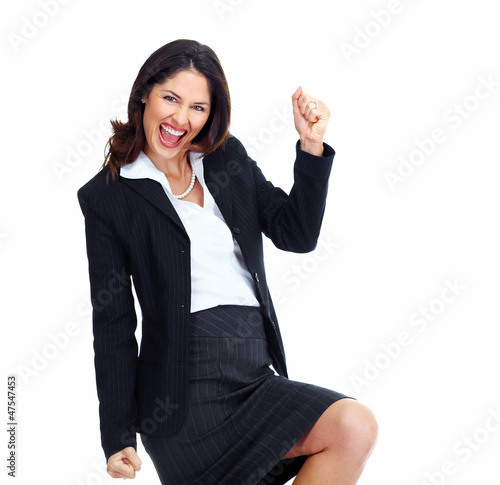 Photo: Happy successful business woman. Happy successful business woman.