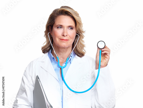 Photo: Doctor woman with a stethoscope. Doctor woman with a stethoscope.
