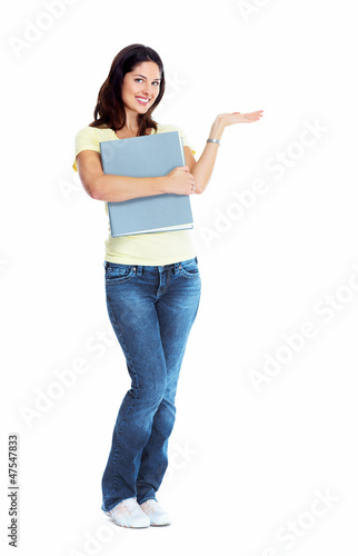 Photo: Student girl with book. Student girl with book.