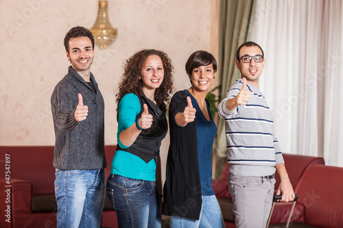 Photo: Happy Tourists with Thumbs Up Happy Tourists with Thumbs Up
