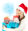 Photo: Santa girl with gifts Santa girl with gifts