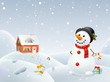 Christmas snowman helps Santa