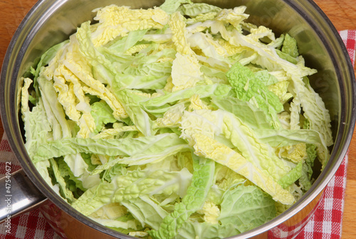 Photo: Savoy Cabbage in Saucepan Savoy Cabbage in Saucepan