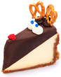 Foto: Rudolf the Rednosed Cheesecake over white background. Rudolf the Rednosed Cheesecake over white background.