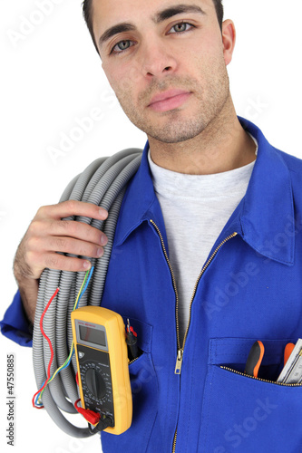 Photo: Electrician ready to work Electrician ready to work