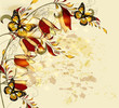 vintage floral background with hand drawn tulips