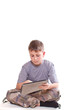 Teen plays on the tablet computer