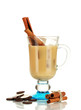 Latte in glass isolated on white