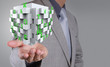 businessman shows word thinking outside the box as concept