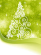 Christmas halftone tree on a green. EPS 8