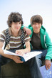 Teens studying