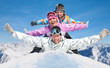 friends in winter resort
