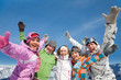 friends in winter resort