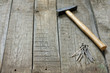 House construction renovation with tools abstract background