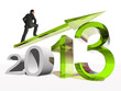 High resolution conceptual 3D 2013 year with a growing arrow