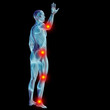 Illustration: High resolution conceptual 3D human with inflammation High resolution conceptual 3D human with inflammation