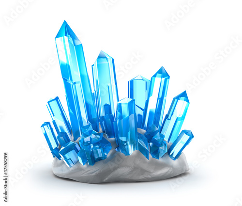 Photo: Crystals growing. Isolated on white Crystals growing. Isolated on white
