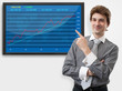 Foto: business man pointing finger on diagram of stock market business man pointing finger on diagram of stock market