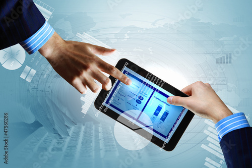 Photo: Modern computer technology in business Modern computer technology in business