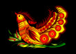 Vektor: Bird on decorative flowers vector eps10 Bird on decorative flowers vector eps10