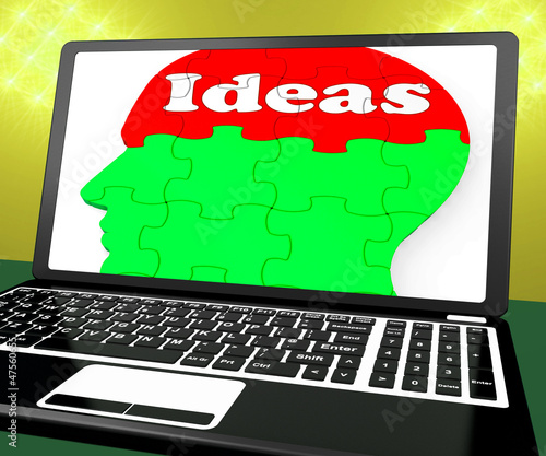 Illustration: Ideas On Brain On Laptop Shows Technology Inventions Ideas On Brain On Laptop Shows Technology Inventions