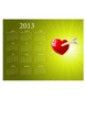 Vector European 2013 calendar for Valentines Day