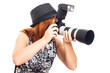 Female photographer in action