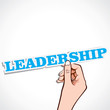 leadership word in hand stock vector
