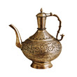 Vintage Indian teapot on a white background