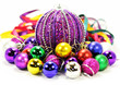 Colorful balloons and ribbons