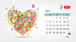 Vector calendar 2013, may. Art heart design