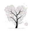 Vector: Love tree, heart shape for your design Love tree, heart shape for your design