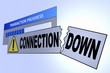 Illustration: Computer generated image of a connection down alert Computer generated image of a connection down alert