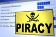 Illustration: Computer generated image of a computer piracy alert Computer generated image of a computer piracy alert