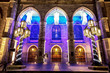 The illuminated Facade of the Notre-Dame Basilica in Montreal #2