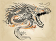 Dragon Doodle Sketch Tattoo Vector
