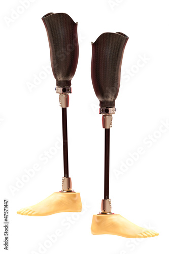 Photo: artificial limbs under the white background artificial limbs under the white background
