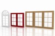 3d illustration of closed plastic windows on white
