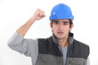 A determined man rejoicing