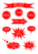 Vector red price tags, labels, stickers