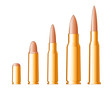 Set of gun bullets
